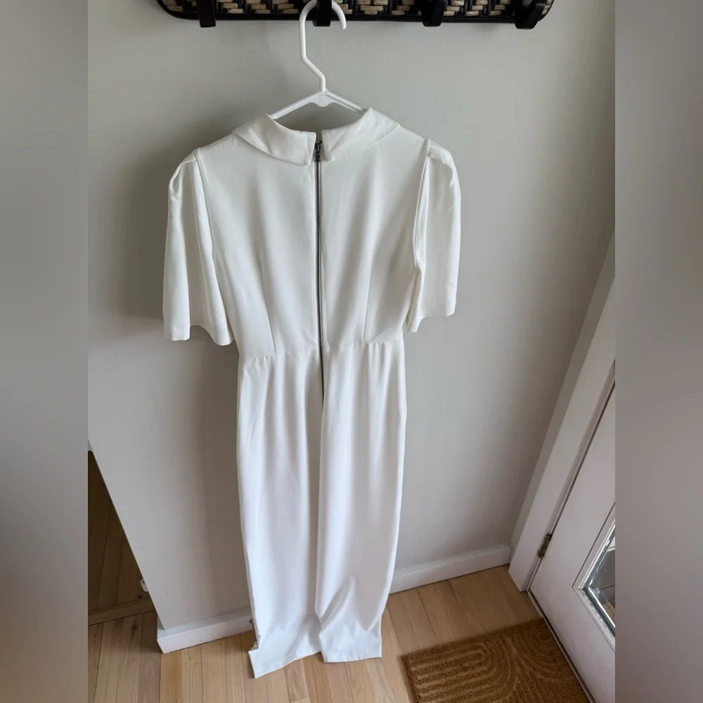 Alice + Olivia Luana Faux-Wrap Wide Leg Jumpsuit - White - Size 4